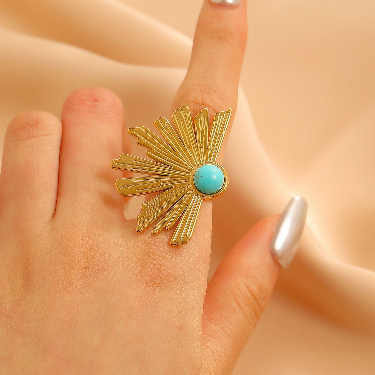 Wholesale Vintage glossy texture ring